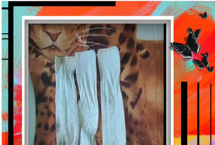 Coser los tres lazos juntos.