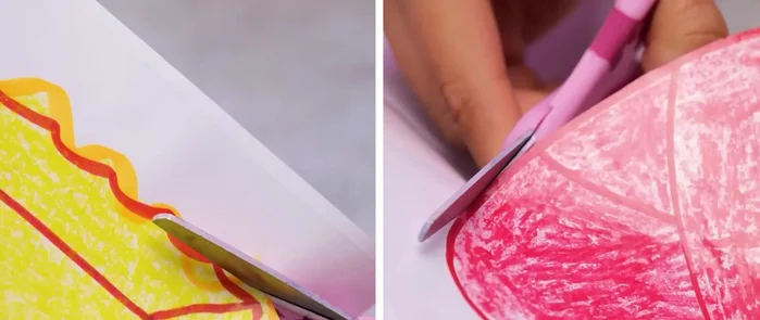 Pegar el dibujo del gato a la cesta.