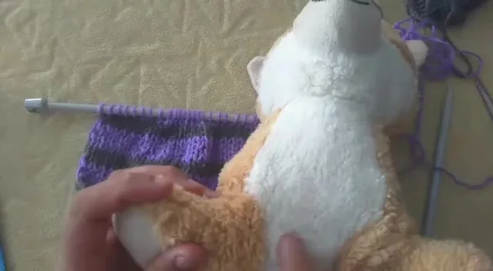 Tejer la otra parte del pecho (5cm de alto)