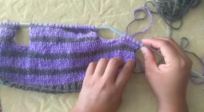 Tejer la otra parte del pecho (5cm de alto)