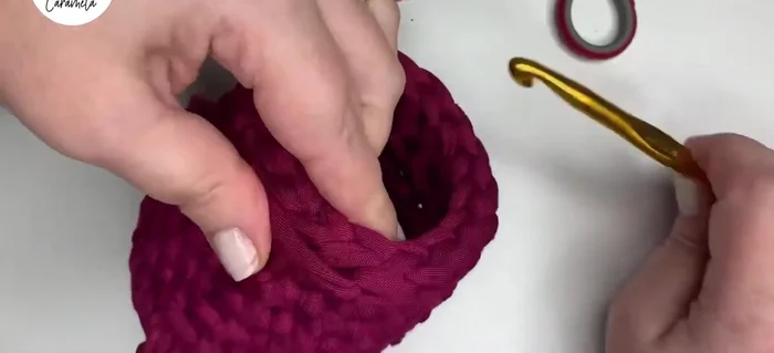 Cortar el hilo dejando un pequeño trozo para coserlo y esconderlo con una aguja.