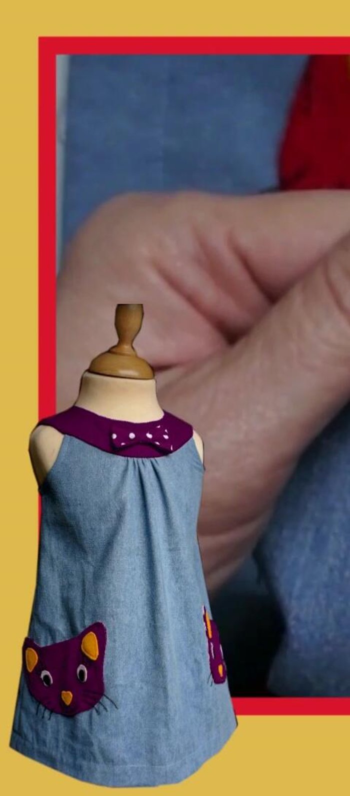 Aplicar cinta bies a la sisa: Planchar la cinta bies por la mitad. Aplicar al lado derecho del vestido, sujetar con alfileres y coser, manteniendo la cinta recta. Hacer un pespunte superior e inferior para asegurar el acabado.