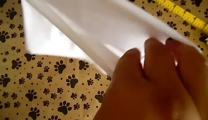 Repetir en el otro lado y coser sobre las líneas. Cortar las orillas sobrantes.