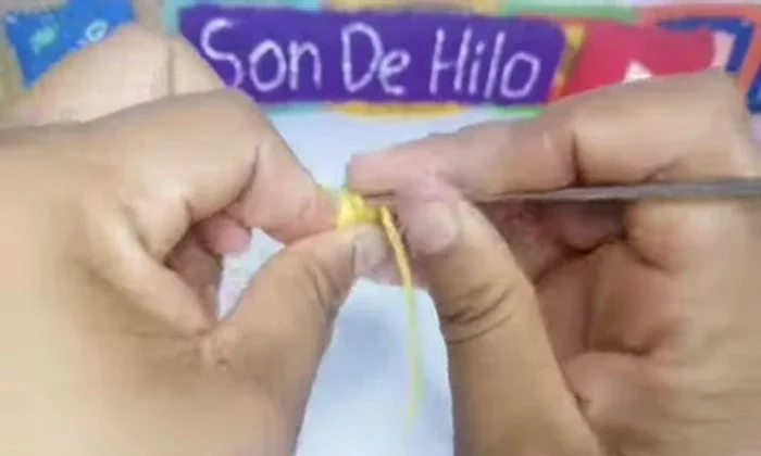 Vueltas 4 a 6: tejer sin aumentos.