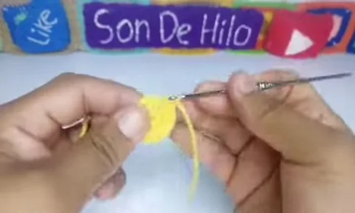 Vueltas 4 a 6: tejer sin aumentos.