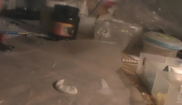 Crear las manchas del gato con pequeños círculos de pasta. Pegarlos con pegamento y un palillo.