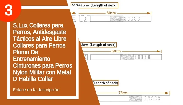 Análisis del Collar Número 4: Collar definitivo para dos perros. Alta calidad, robusto, con asa para agarrar y anilla resistente para la correa. Incluye velcro para etiqueta con datos del perro.